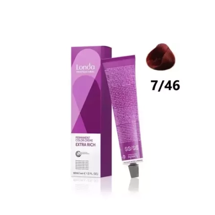 Londa Color стойкая крем-краска, 7/46 блонд медно-фиолетовый micro reds, 60мл