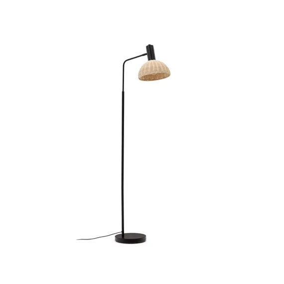 Торшер Damila 165 см, ротанг, черный каркас
