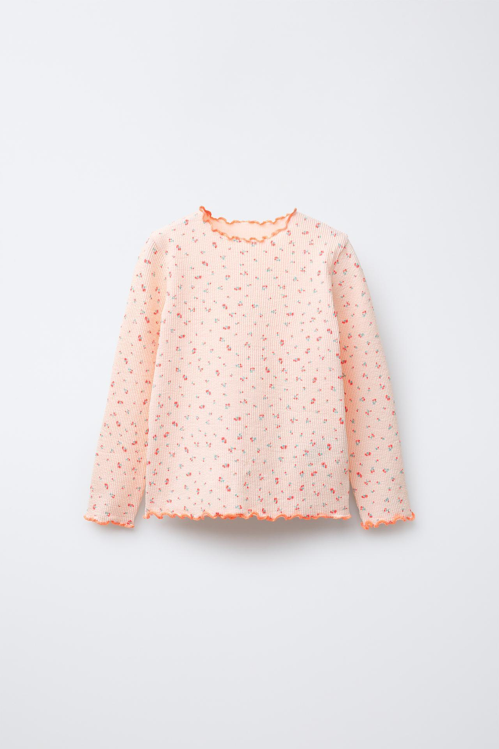 ZARA ПИЖАМА С ЦВЕТОЧНЫМ ПРИНТОМ И НЕОНОВЫМИ КРОМКАМИ, ОРАНЖЕВЫЙ