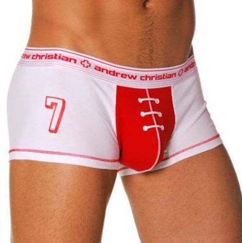 Мужские трусы хипсы Andrew Christian Red Football Boxer  AC01
