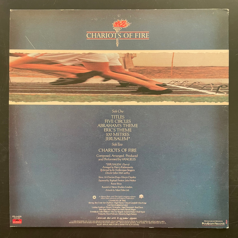 Vangelis ‎– Chariots Of Fire (США 1981г.)