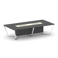 Steel Meet Стол переговорный прямоугольный MM-PR.B.SP-12 Антрацит/Ваниль Глянец/Нержавеющая Сталь/Хр