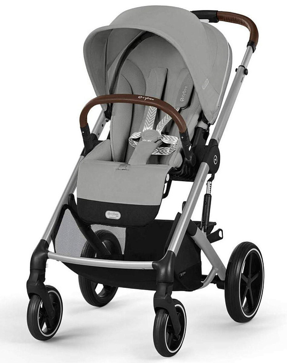 Коляска Cybex Balios S Lux SLV complete Aton B2 Dynamic Red 3 в 1 Stone Grey с дождевиками