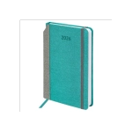 Ежедневник датированный 2026 А5 138x213 мм, BRAUBERG "Mosaic", под кожу, держатель для ручки, бирюза, 117110