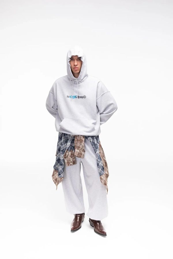 Худи Logo серый меланж - фото 4