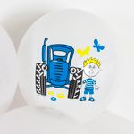 Шар (12''/30 см) Синий трактор, Белый (200), пастель, 1 ст, 25 шт.