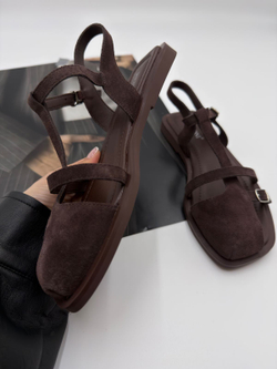 Босоножки женские натуральная кожа арт. PEAL 31-5 цвет "шоколадный"