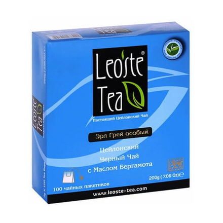 Чай черный с бергамотом в пакетиках Leoste Earl Grey, 100 пак