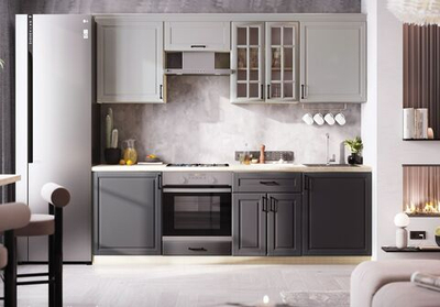 Кухонный гарнитур Графит 2,4 метра в стиле Неоклассика