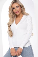 Джемпер с V-образным вырезом (белый) Б8273 LT Collection