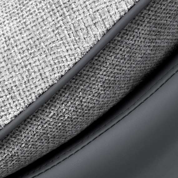 Кресло Hugo тёмно-серая экокожа, шенилл