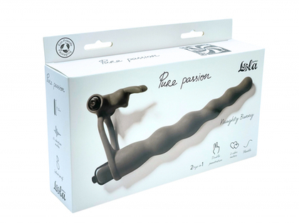 Вибронасадка для двойного проникновения Pure Passion Bunny Black
