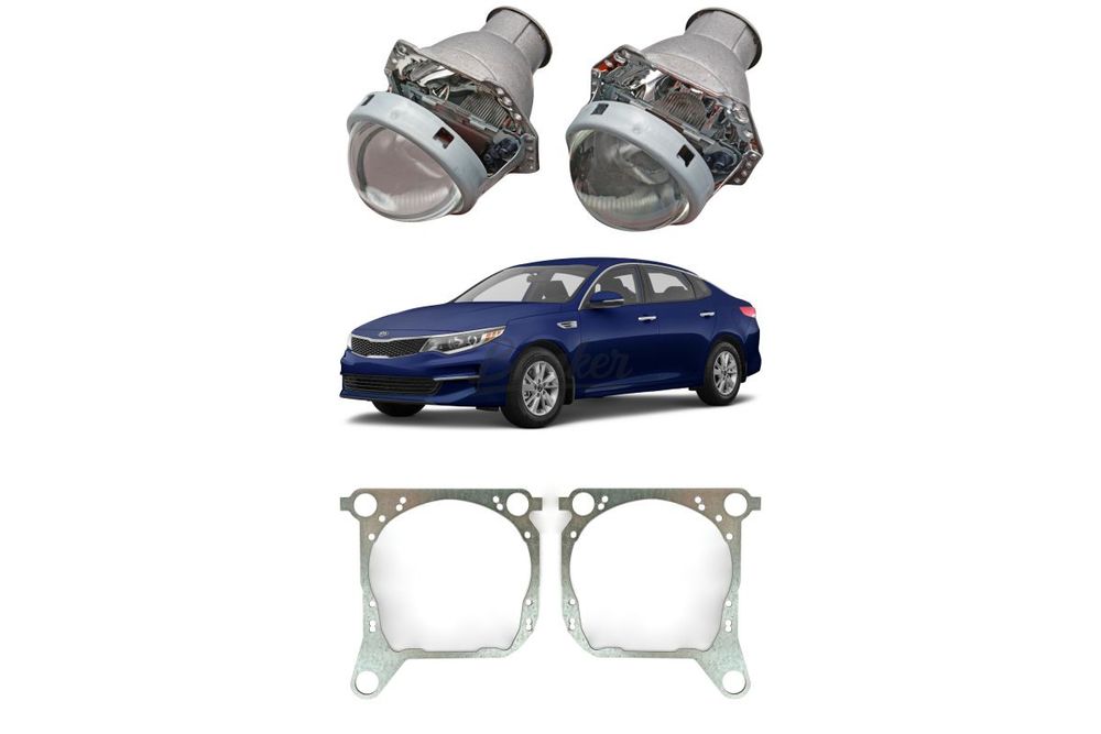 Готовый комплект для замены штатных линз Kia Optima 4 дорестайлинг 2015-2018 галоген