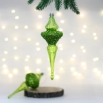 Елочные украшения «Сияние» 6*6*19.5 см (набор 2 шт), Зеленый