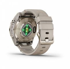 Garmin Fenix 7s Pro Sapphire Solar два ремешка Золотистый корпус с кожаным ремешком