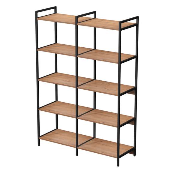 10ССД.5.600 Стеллаж средний двойной 5 полок (1180*400*1704)