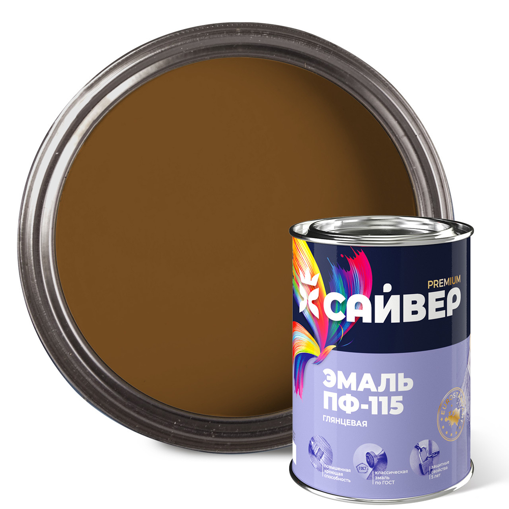 САЙВЕР  Эмаль ПФ-115 Желто-коричневая 0,8кг ГОСТ 6465-76