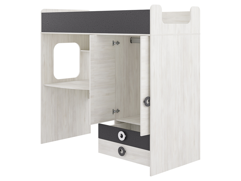 Кровать Адель,1720х1832х850 Свет.дерево/Графит