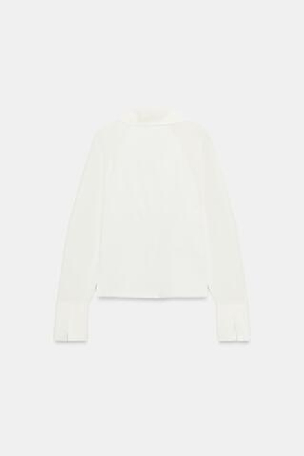 ZARA КОМБИНИРОВАННЫЙ ТОП, ЭКРЮ
