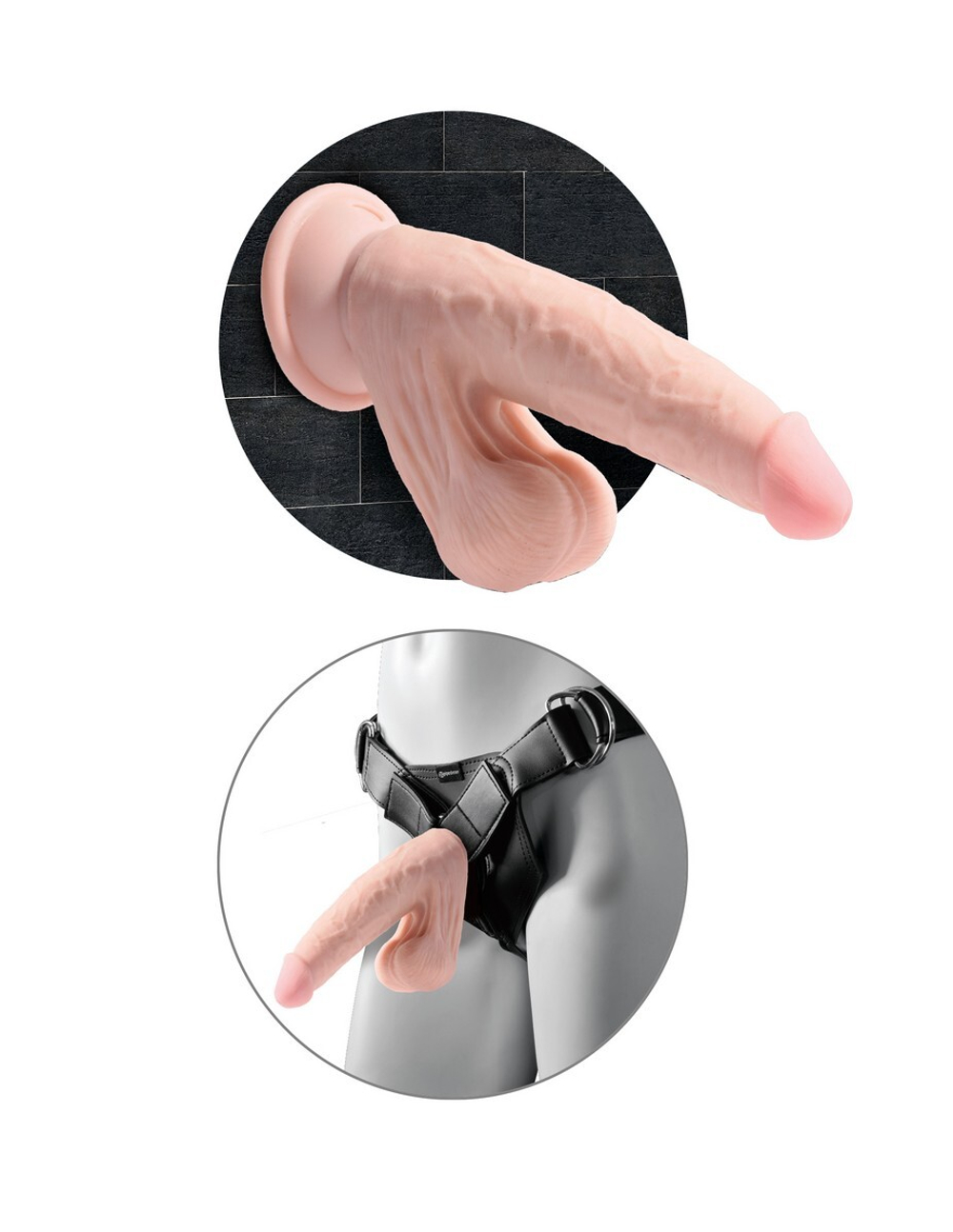 Фаллоимитатор на присоске King Cock Plus 6 Triple Density с подвижной мошонкой