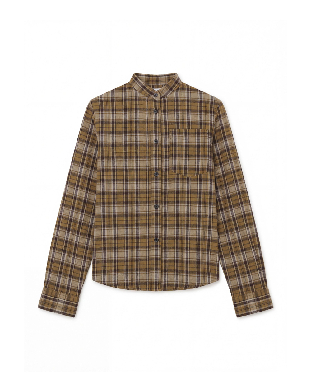 Рубашка в клетку с ремнем воланом