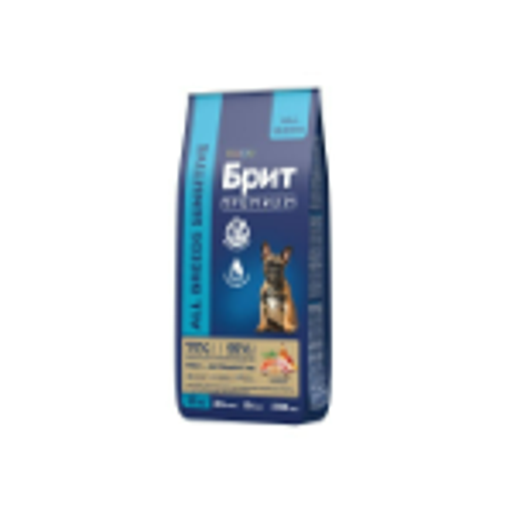 Корм для собак сухой BRIT PREMIUM с лососем и индейкой для собак "Dog Sensitive", 15 кг