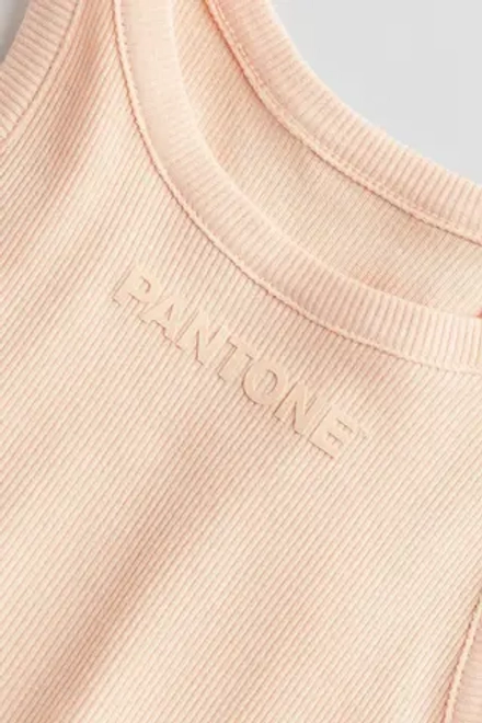 H&M Топ без рукавов с рельефным принтом, персиковый