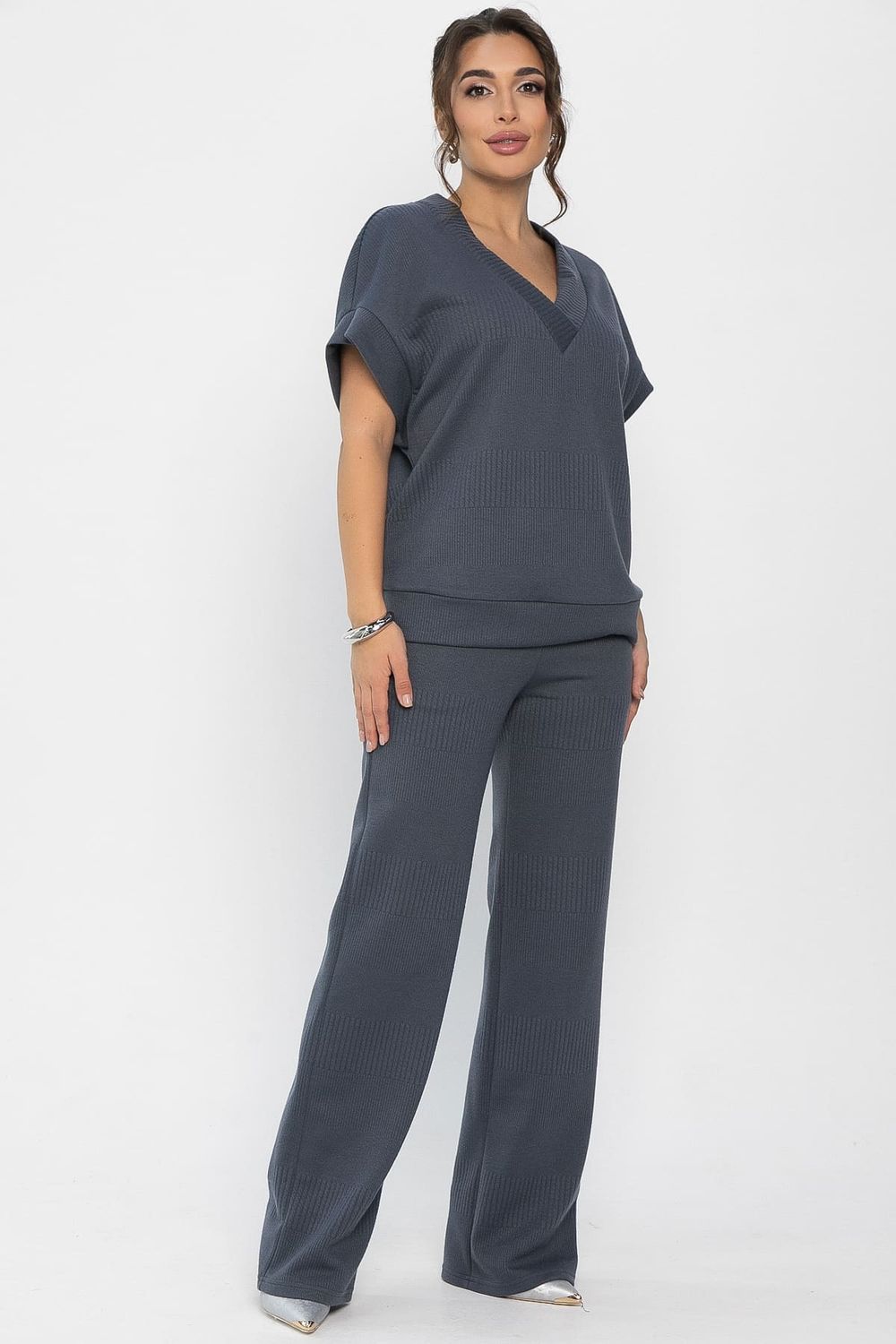 Костюм трикотажный Уютный шарм (серо-синий) К14251-5М LT Collection