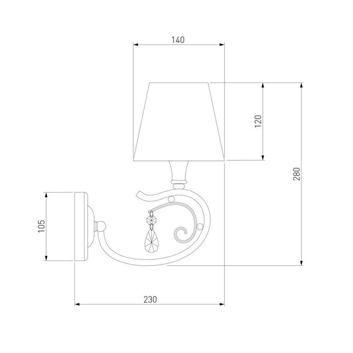Бра Eurosvet 60069/1 серебро