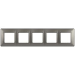 Рамка для розеток и выключателей ЭРА Elegance 14-5005-16 на 5 постов, титан