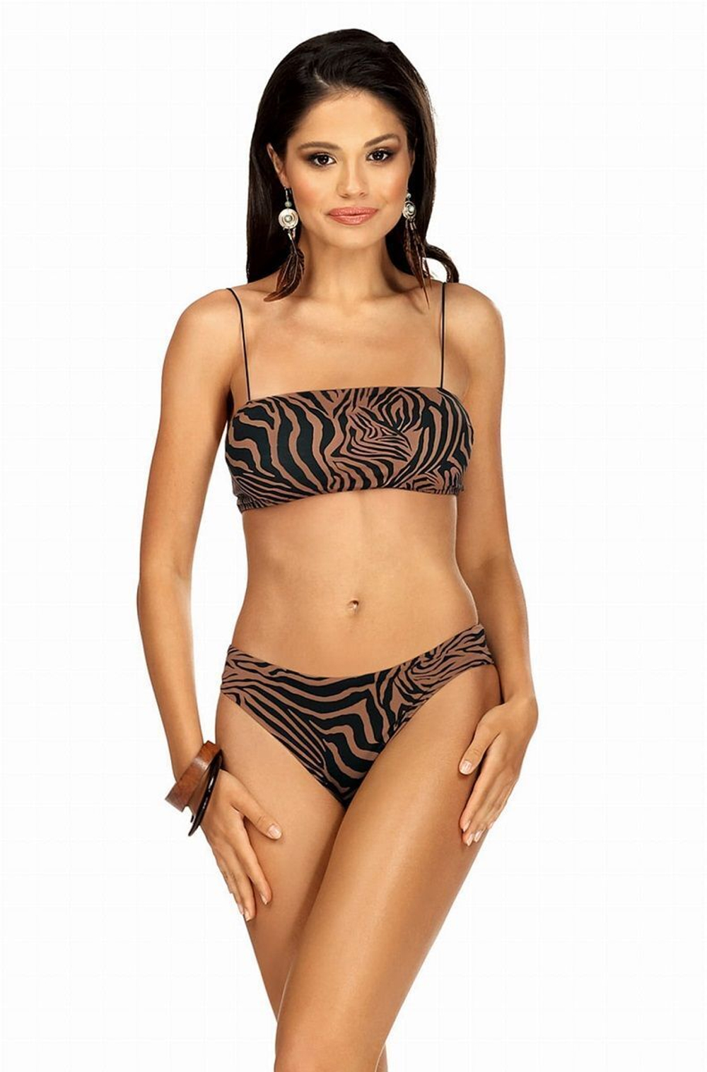 Раздельный купальник с анималистическим принтом (Размер: 80/40) (Цвет: коричневый)