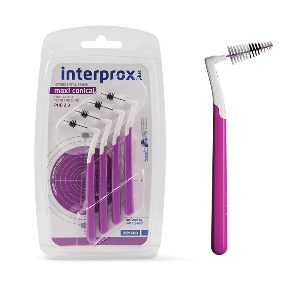 Межзубные ершики Interprox Plus Maxi conical, фиолетовые 4 шт