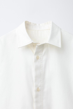 ZARA ХЛОПКОВАЯ РУБАШКА, ЭКРЮ