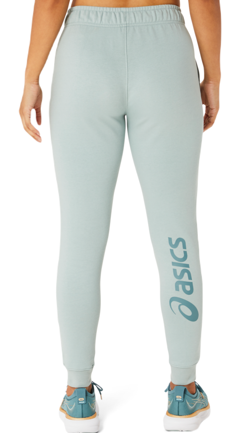 Женские теннисные брюки Asics Big Logo Sweat Pant - ocen haze/foggy teal