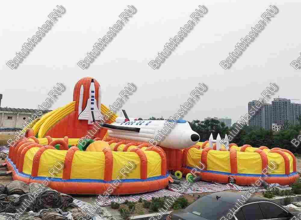 Коммерческий надувной батут "Ракета" 30*20*8 м