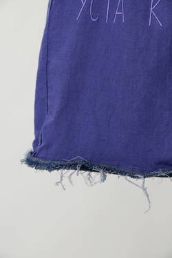 Шопер синий с вышивкой