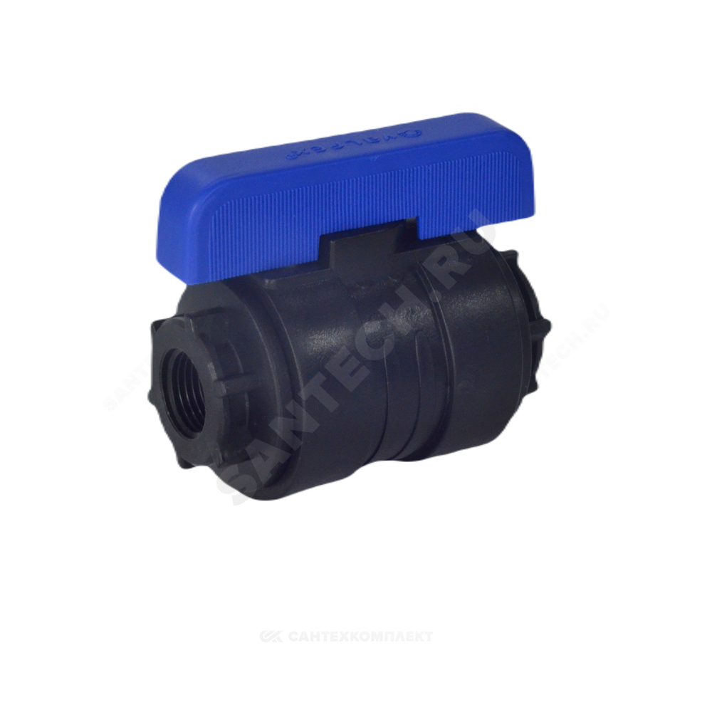 Кран шаровой компрессионный ПЭ Ду 16 3/4"x3/4" ВР/ВР Ру16 VALFEX 1210116034034