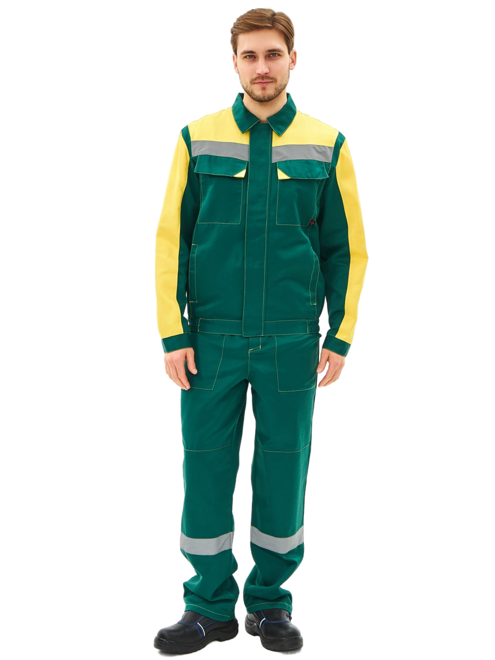 Костюм Сфера-2 СОП CH (тк.Смесовая,210) п/к, зеленый/желтый