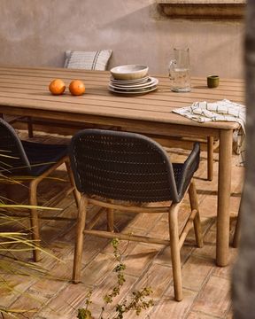 Уличный стул Alipa из массива акации и темно-серой веревки