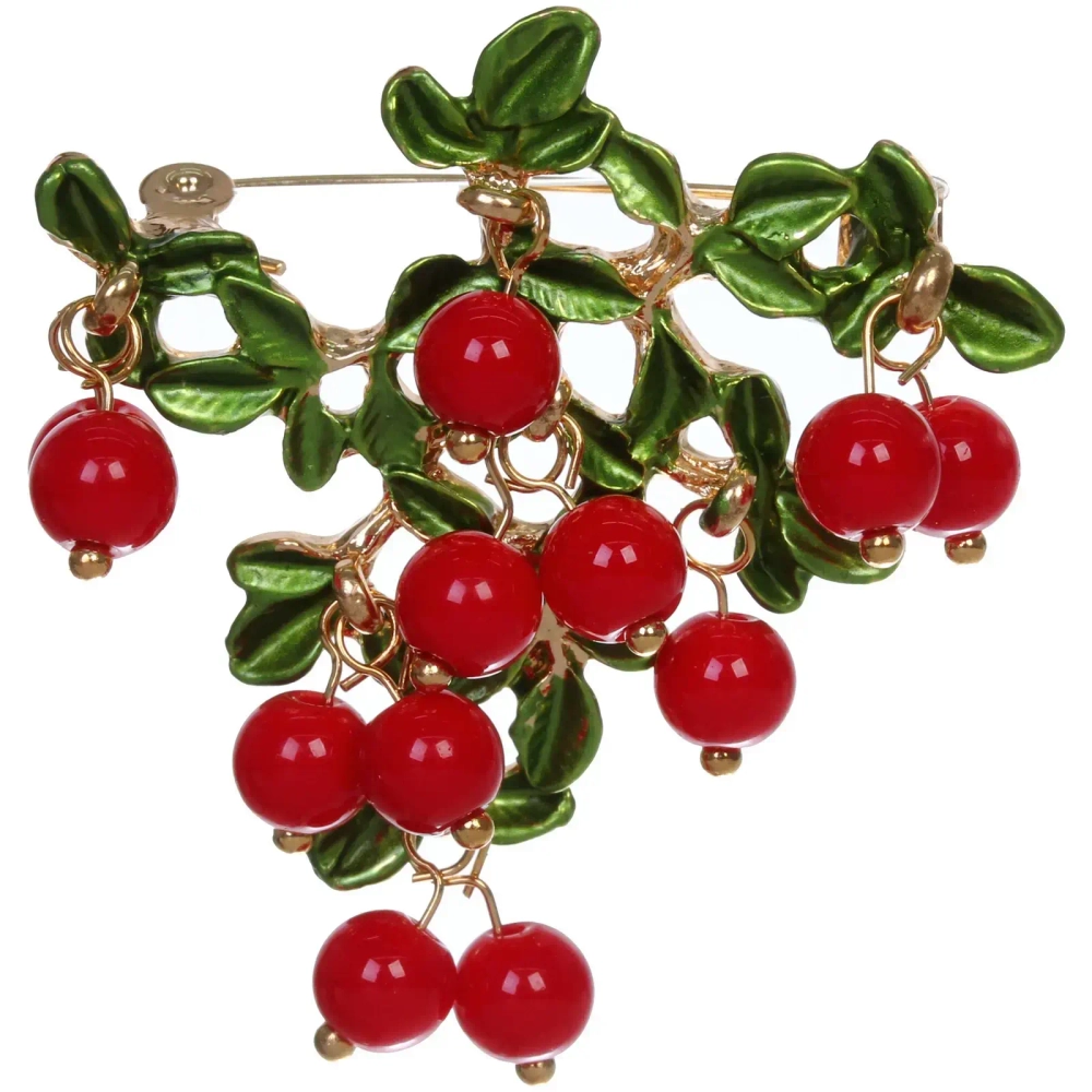 Брошь «GOLD Podarok», Гроздь рябины, цвет как на фото, 5*4,5см (символ Счастья в семье)