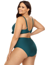 Раздельный купальник plus size: мягкий лиф и трусики-слипы (Размер: 90E/44) (Цвет: изумрудный)