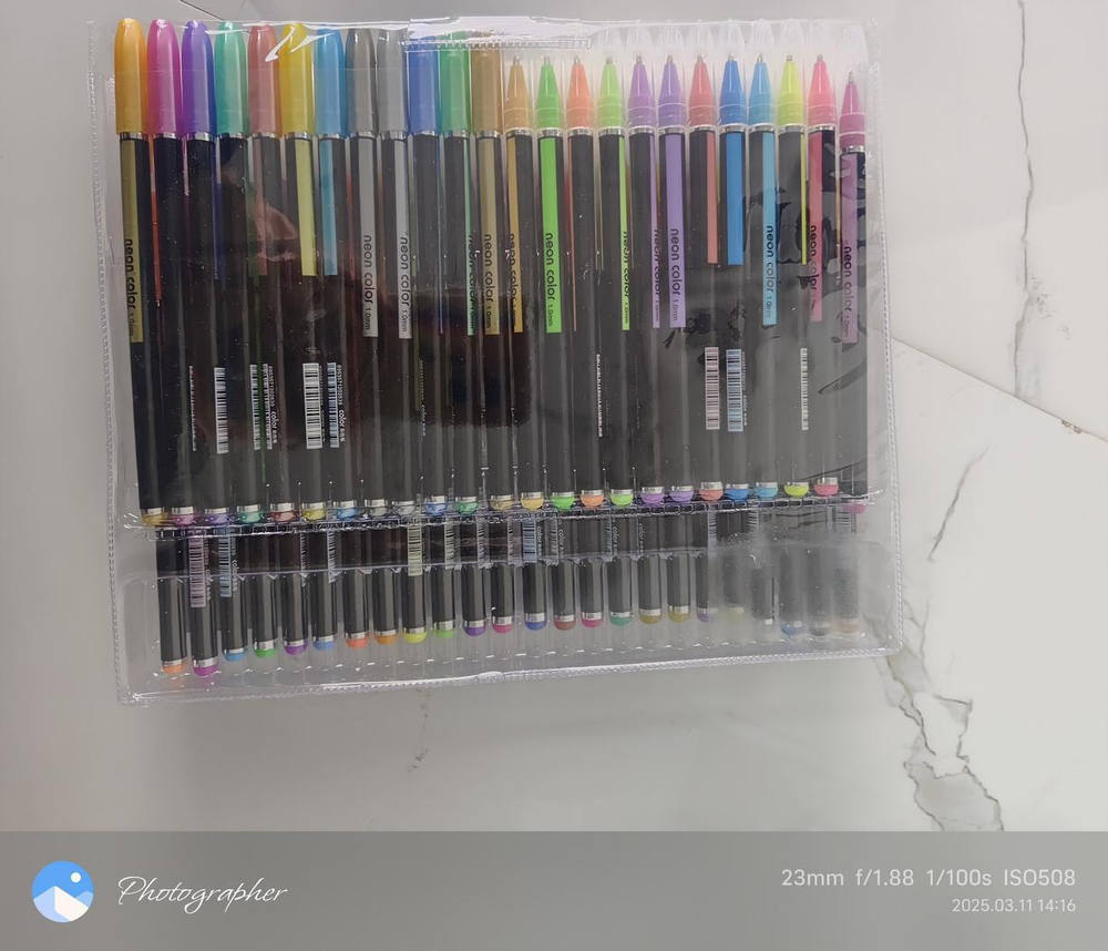 Набор гелевых ручек с блестками 1мм 48 штук в ПВХ упаковке