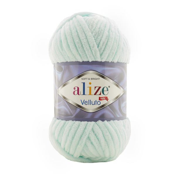 Пряжа Alize (Ализе) Velluto / уп.5 мот. по 100 г, 68м, 015 водяная зелень A