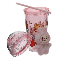 GAEM Стакан с крышкой и трубочкой, 460 мл, L10 W10 H21 см