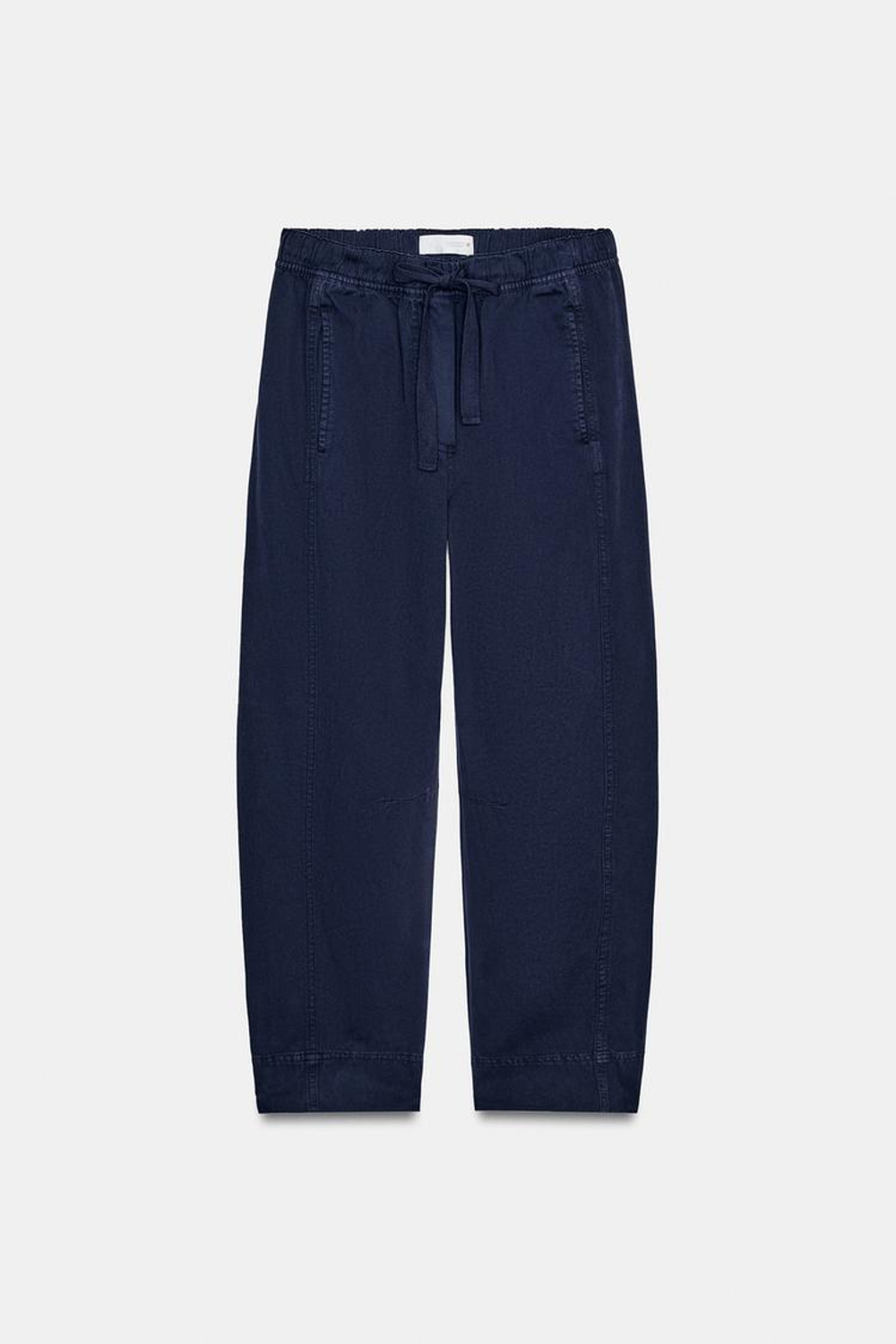 ZARA БРЮКИ С ЭЛАСТИЧНЫМ ПОЯСОМ, МОРСКОЙ СИНИЙ