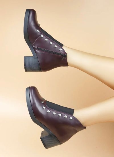 Женские полусапоги | 3384 (бордовый)