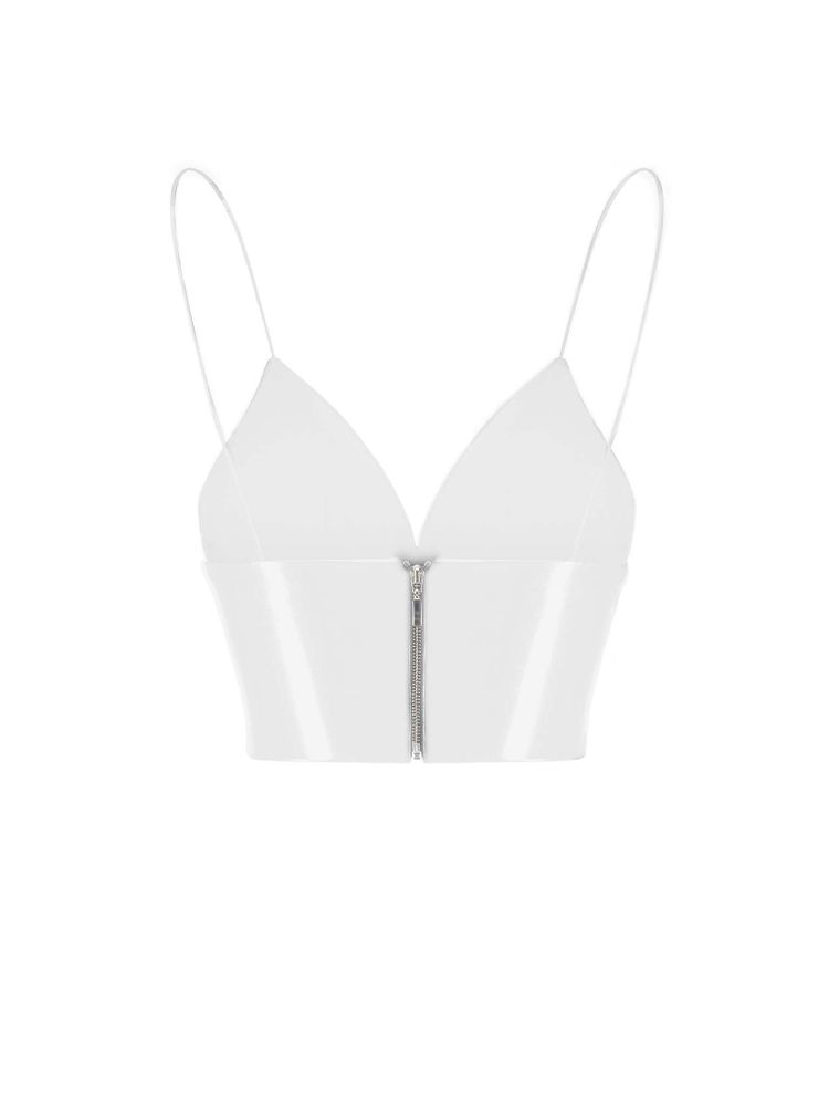 Укороченный топ-бюстье из лаке