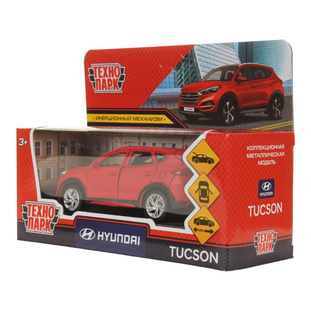 Модель ин. мет. "Hyundai Tucson" 12см двери, багаж. красный TUCSON-12FIL-RD (Технопарк)