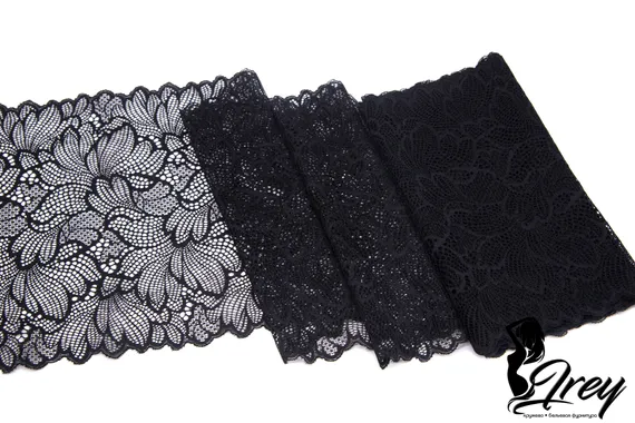 03-269 Кружево эластичное 22 см, черный