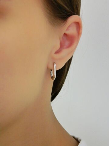 Серьги "База" из серебра 2 см